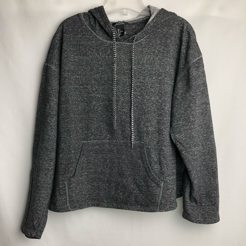 H&M Girls Large Charcoal Grey Basic Hoodie